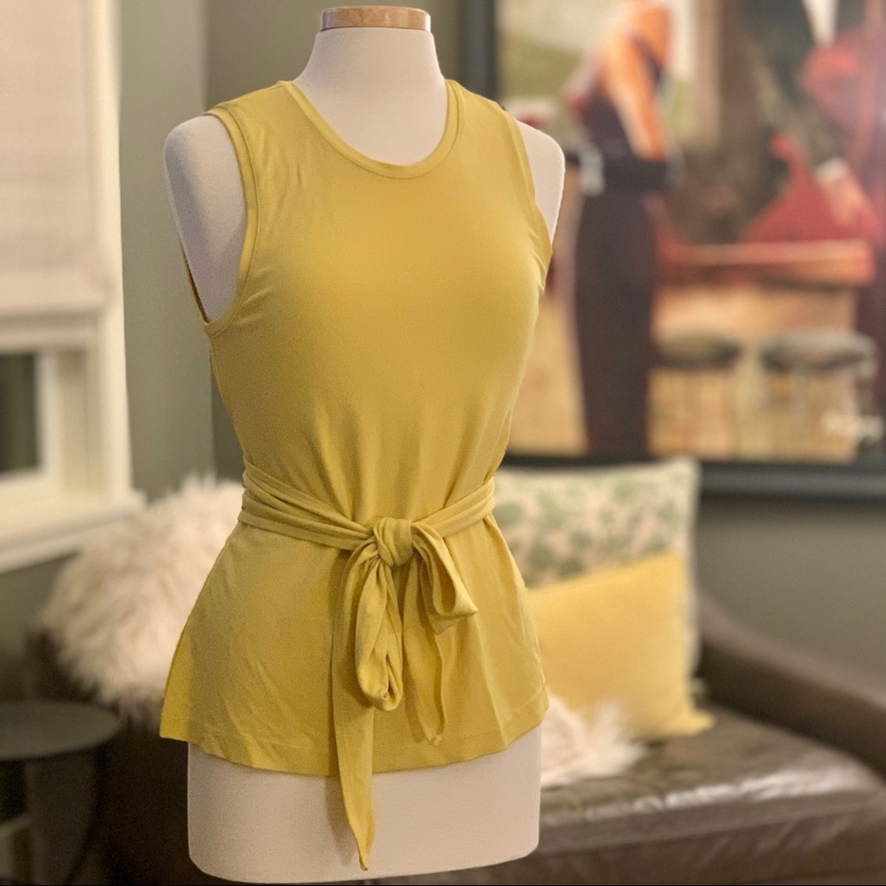 WILFRED for ARITZIA sash tie stretch fabric top